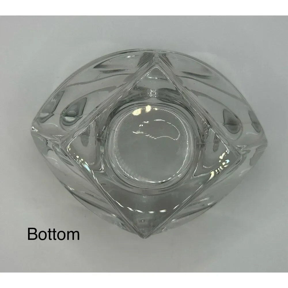 Vintage Mikasa Art Glass Lead Crystal Nut Candy Bowl Tea Light Made in Germany